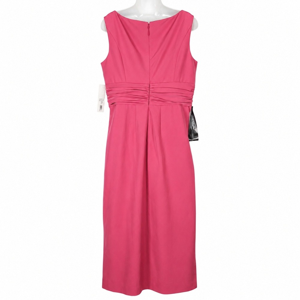 NWT Kay Unger Sabina Dress 16 Berry Sorbet Twisted Midi Sheath Formal Wedding - Picture 3 of 16
